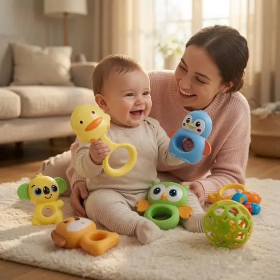 Adorable Animals Baby Rattles Set