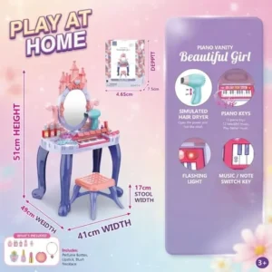 Beautiful Dressing Table Playset For Kids With Piano - Image 3