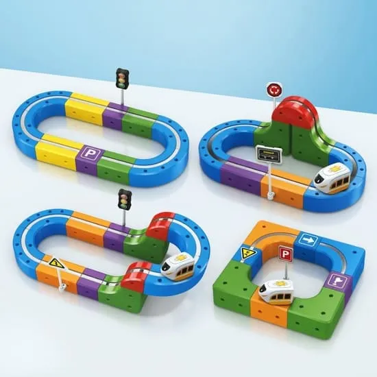 DIY Magnetic Blocks Track Set With Electric Train - Image 2